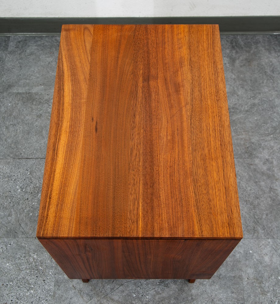 Mid Century Modern Nightstand End Side Table Solid Walnut Ace Hi 2 Drawer Mcm