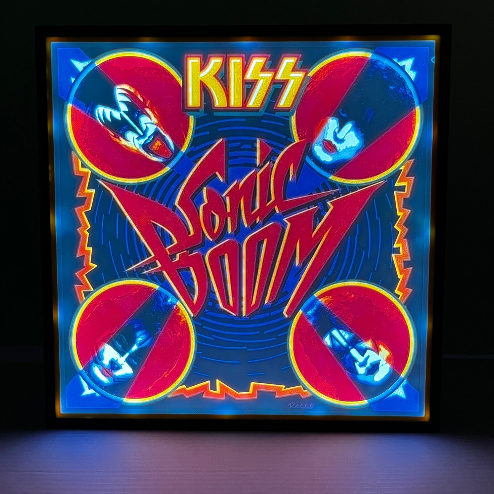KISS SONIC BOOM colored Litho light box with LED colored lights and remote