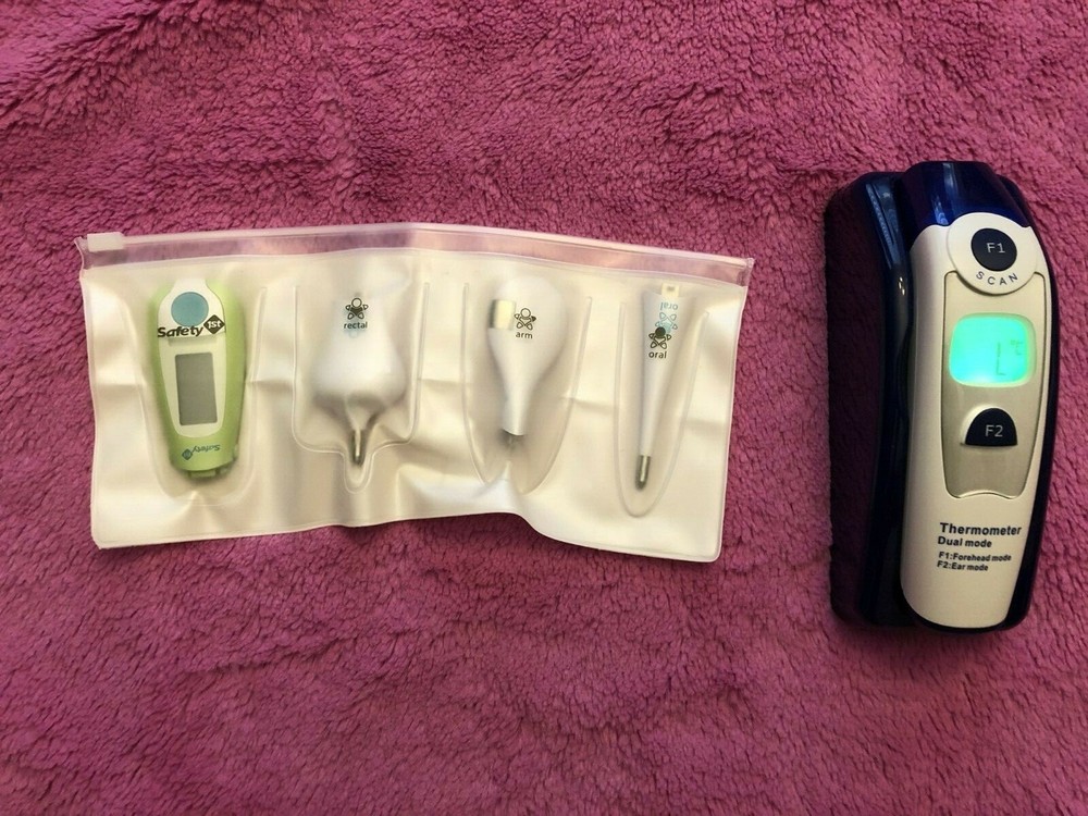 TempIR Dual Mode Forehead Ear Thermometer + Safety 1st Thermometer Set - EUC