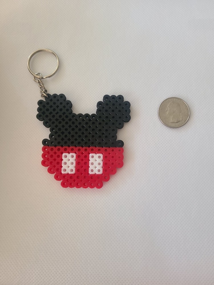 Perler Bead Keychain Mickey Mouse Head