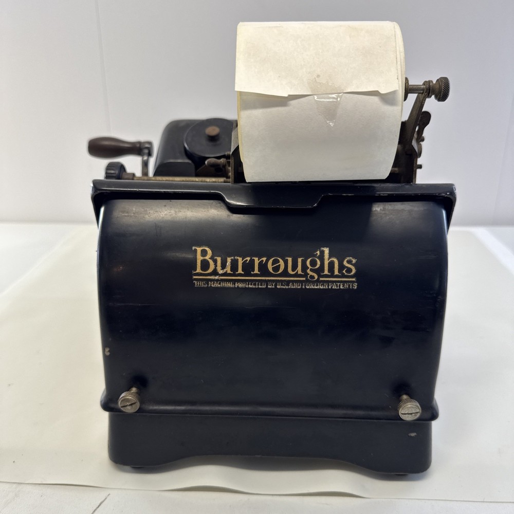 Antique 1920s Burroughs Class 3 Adding Machine Hand Crank, Tested