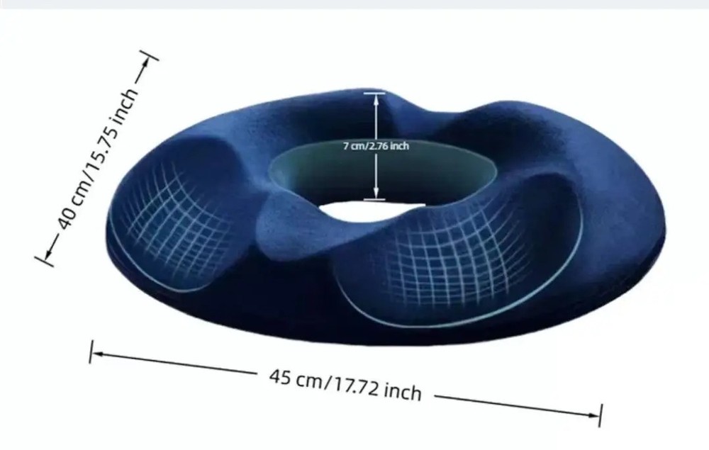 1 Corrective Memory Foam Donut Pillow, Sciatica Support Pad, Hemorrhoid Seat Pad