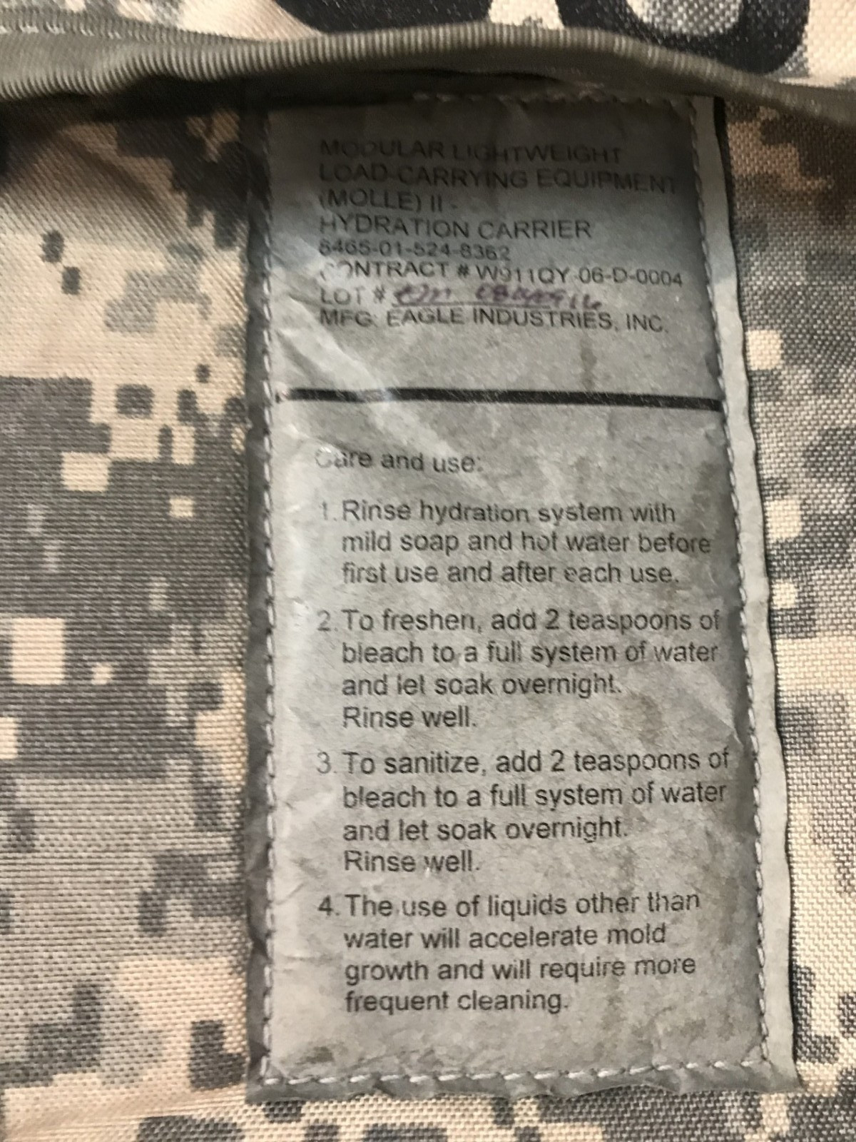 NEW MILITARY DIGI MOLLE II HYDRAMAX HYDRATION SYSTEM CARRIER, BLADDER & HOSE