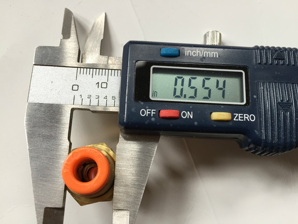 Pneumatic Push-in Bulkhead Brass Connectors 1/4OD - 1Pcs.