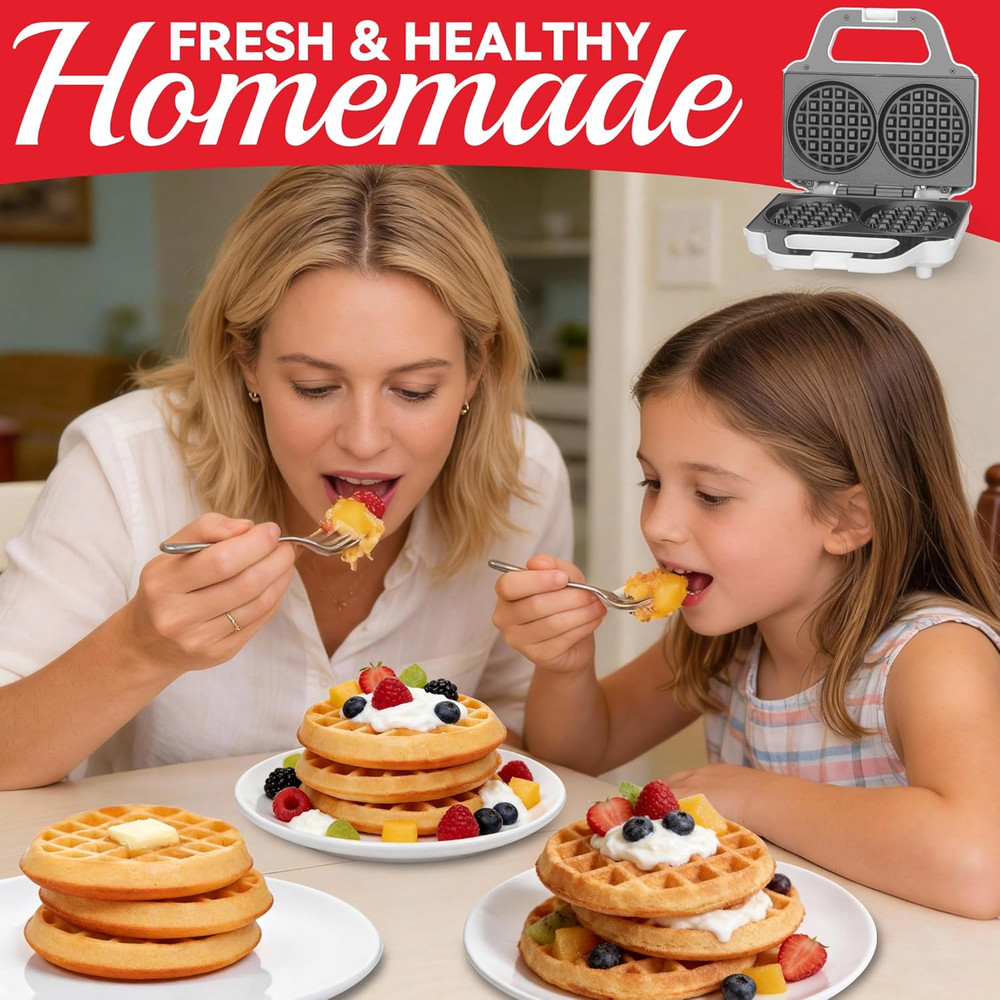 4 Inch Double Mini Waffle Maker Machine, Chaffle Maker, Waflera Electrica, Small