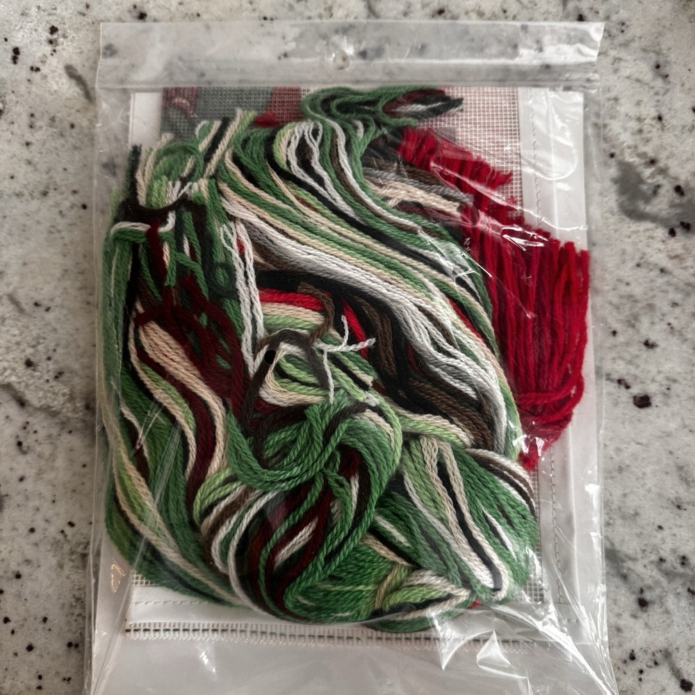 Something Special Canada Goose Needlepoint Christmas Stocking Kit Started Vtg