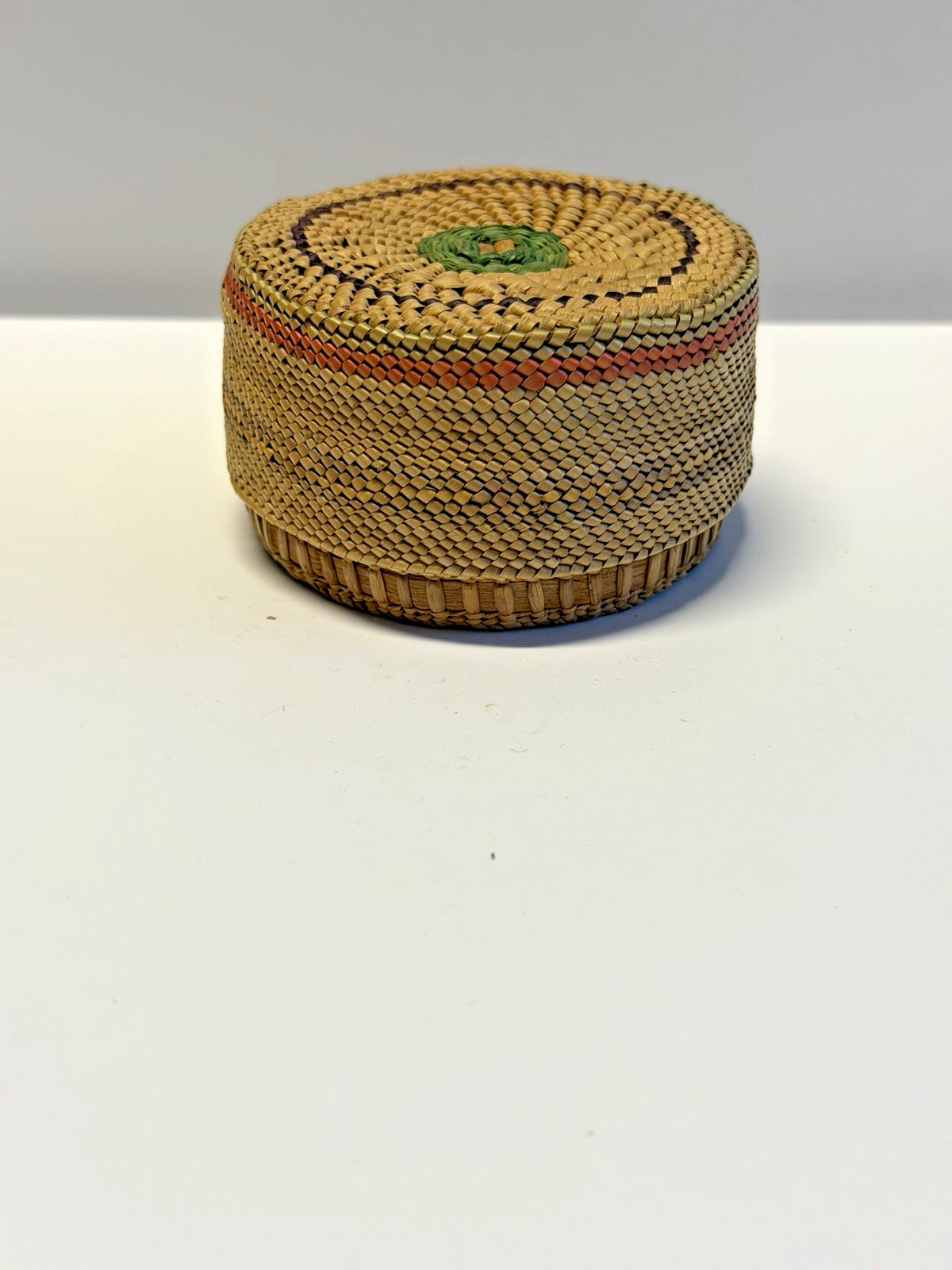 Antique Native American Indian Nootka Lidded Nootka Basket; Early 1900's; #A19