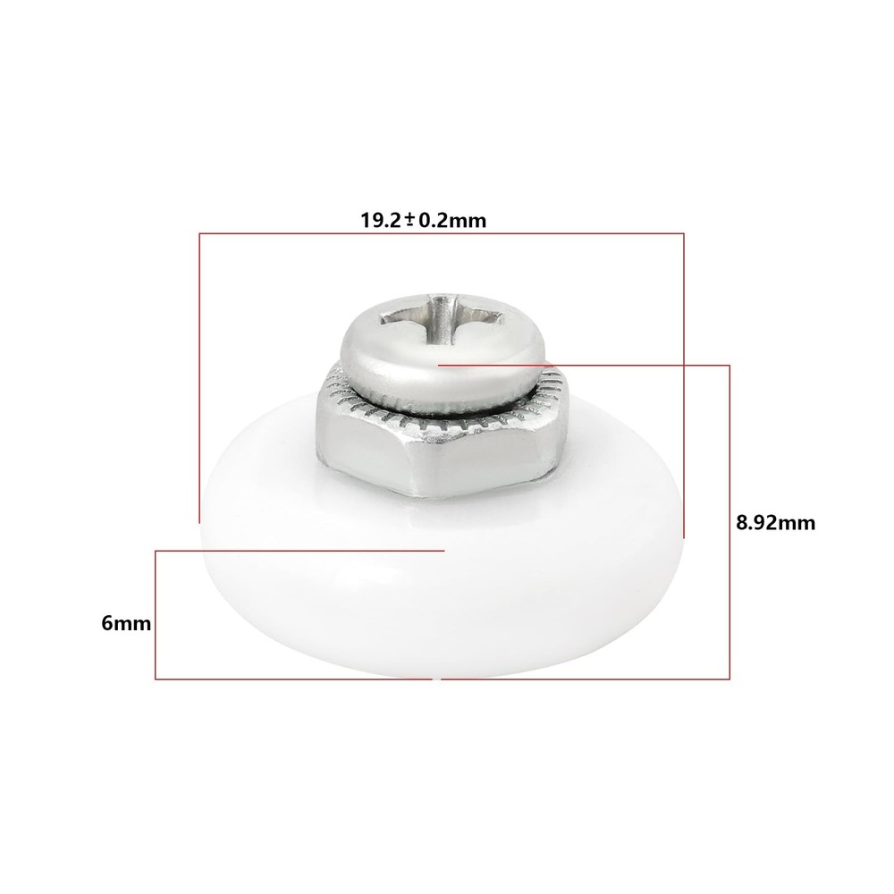 Micro Traders 8pcs Oval Edge Shower Door Rollers Sliding Wheels Sliding...