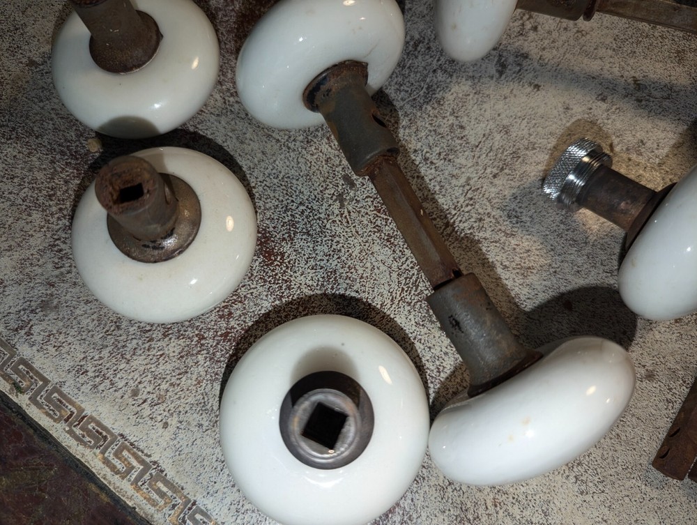12 Antique White Porcelain Door Knobs Doorknobs Salvage Hardware Repurpose