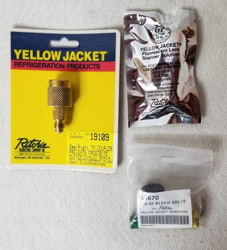 NOS Ritchie Yellow Jacket 69464 Leak Scanner Blacklight with 5 Injectors / Case
