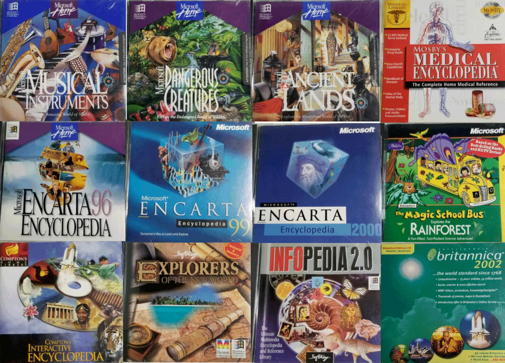 Vintage PC Software (Encyclopedia & Reference) Windows 95/98/XP (You Pick)