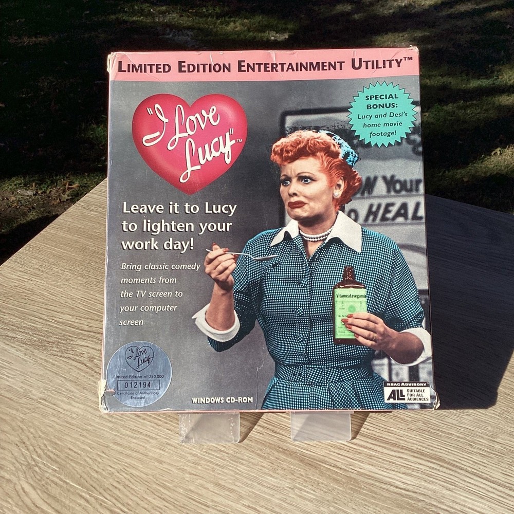 I Love Lucy Limited Edition Utility CD ROM Windows Software Numbered