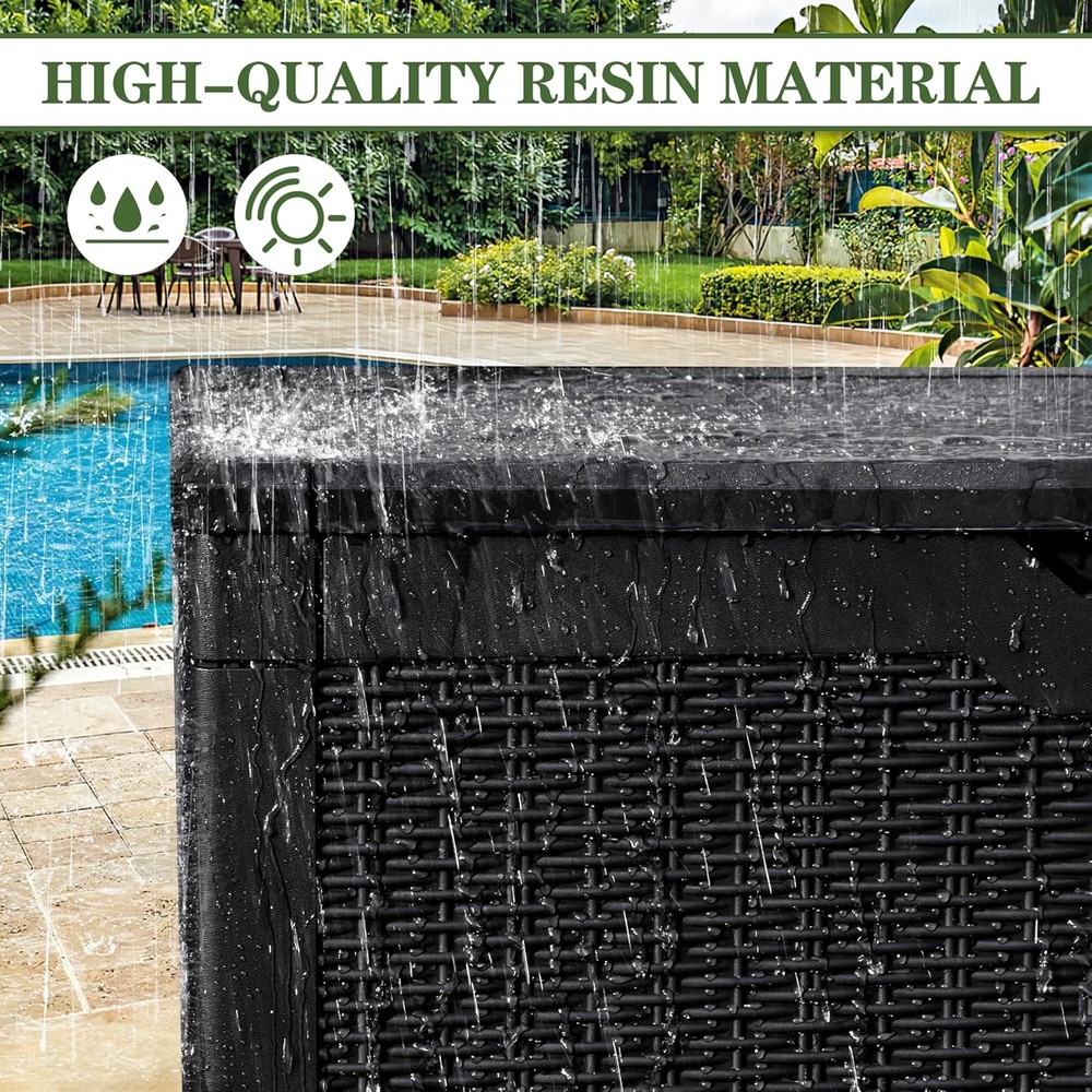 UV Resistant Deck Box Greesum 100 Gallon Black
