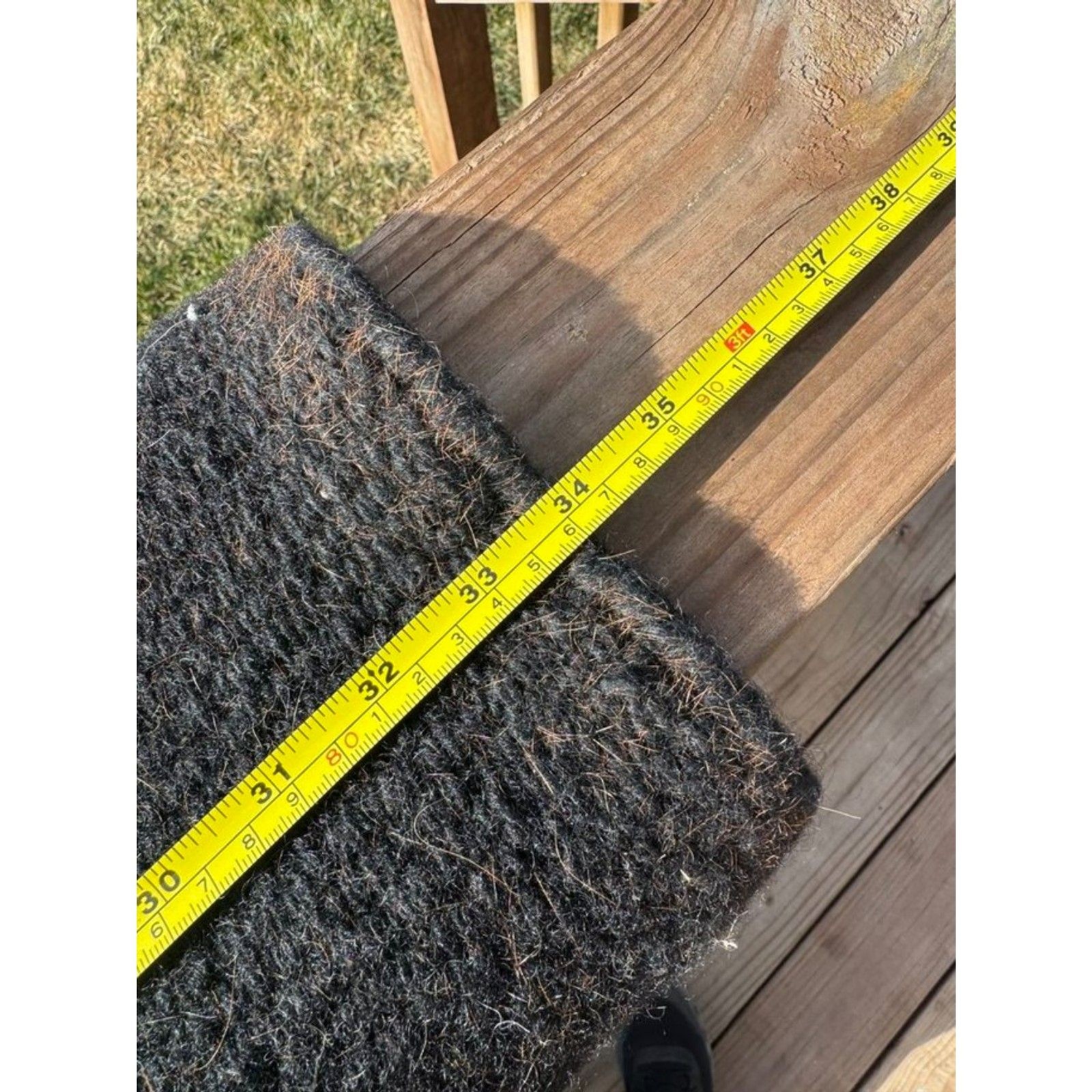 Western Black Leather Saddle Horse Blanket Horsehair tassel 34" x 34"