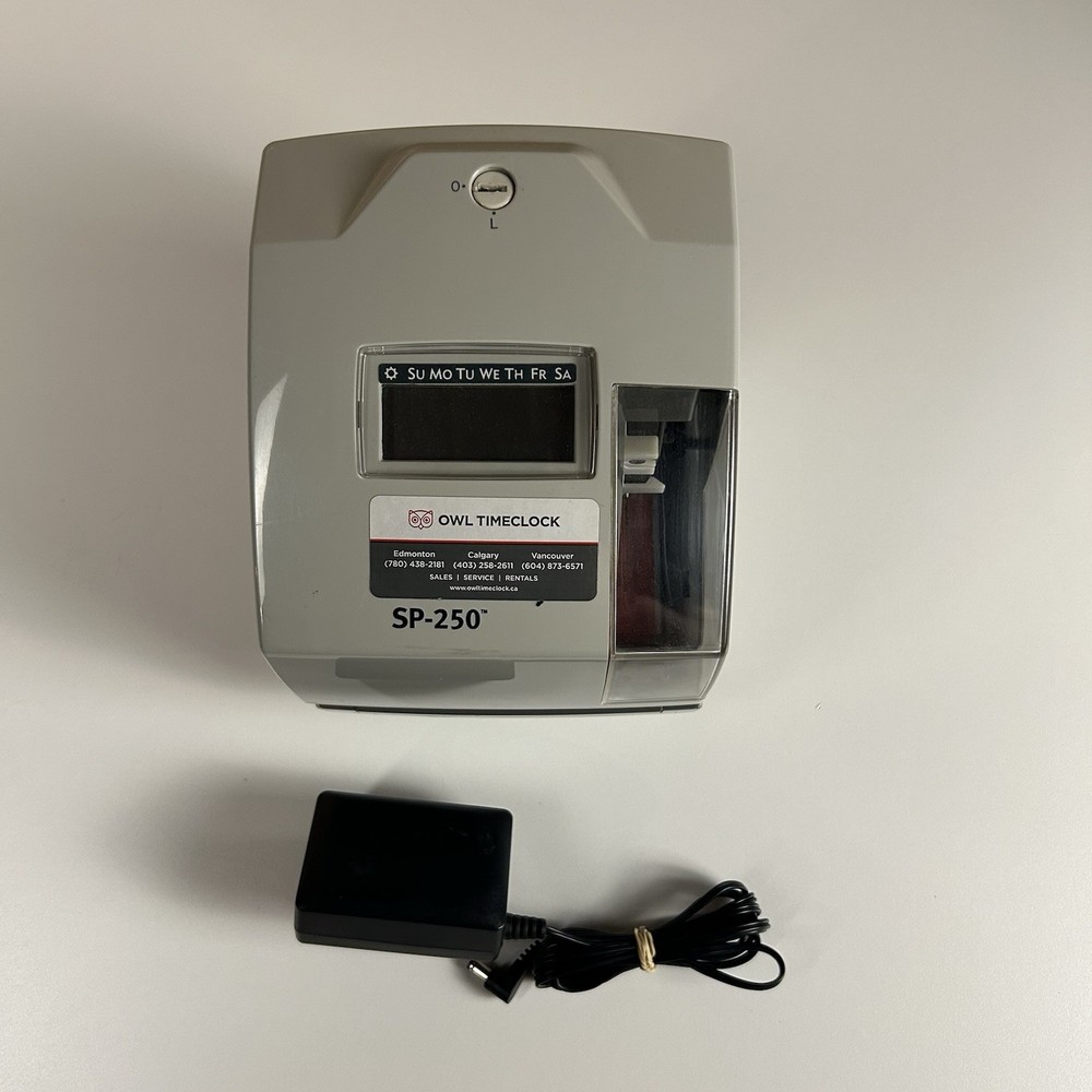 Icon Time Systems SP-250 Electronic Time and Date Stamp Recorder (Missing Key)
