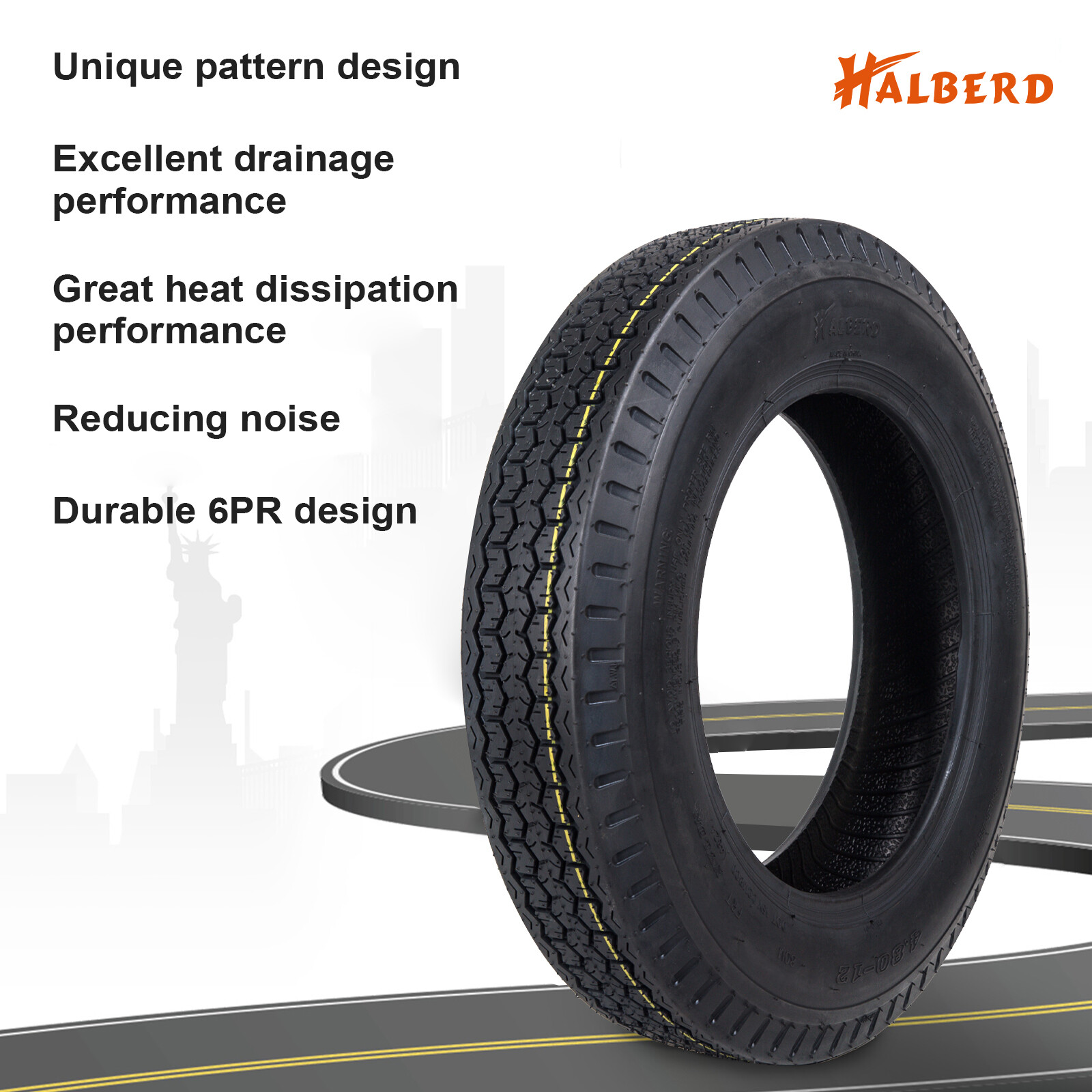 Set 2 4.80-12 Trailer Tires 6 PR 4.8-12 4.8x12 6 Ply Replacement Tire Heavy Duty