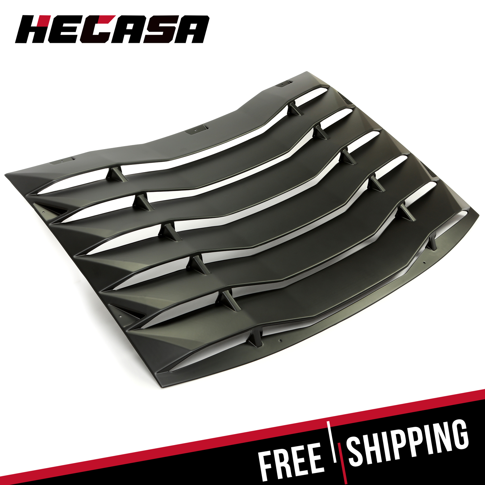 HECASA Rear Window Louver Cover Vent Black ABS For 2011-2023 2020 Dodge Charger