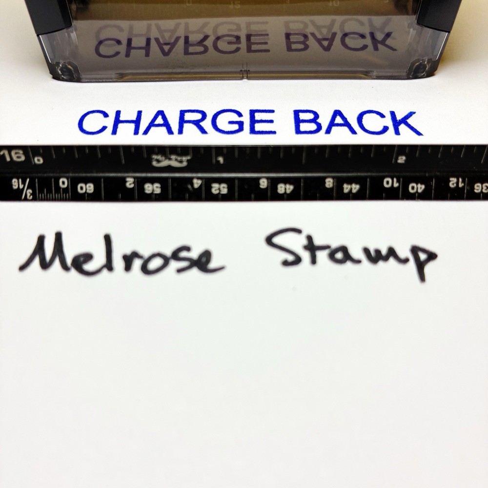 Charge Back Rubber Stamp Blue Ink Self Inking Ideal 4913