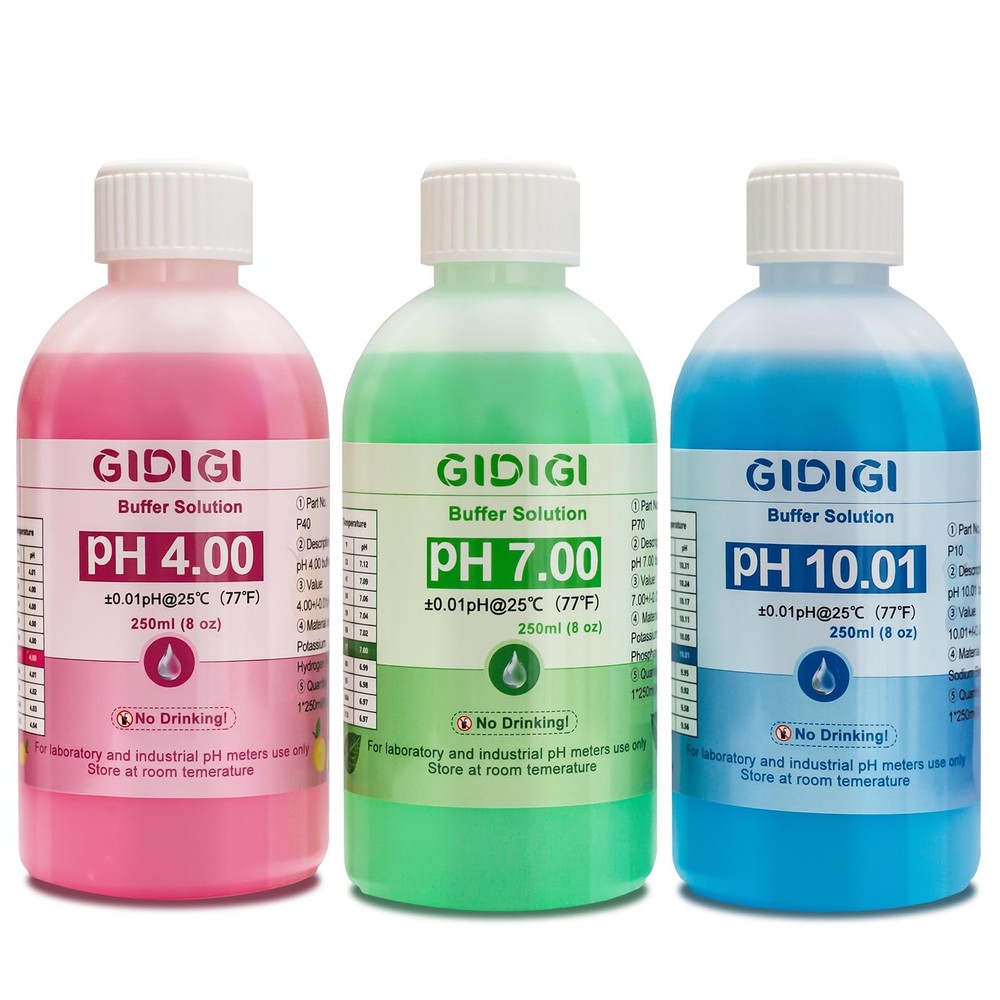 pH Meter Calibration Buffer Solution Kit, Includes pH 4.00, 7.00 and pH 10.01...