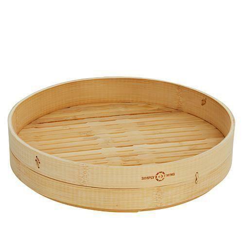 Simply Ming Blue Diamond Bamboo Steamer w/ Mesh Insert
