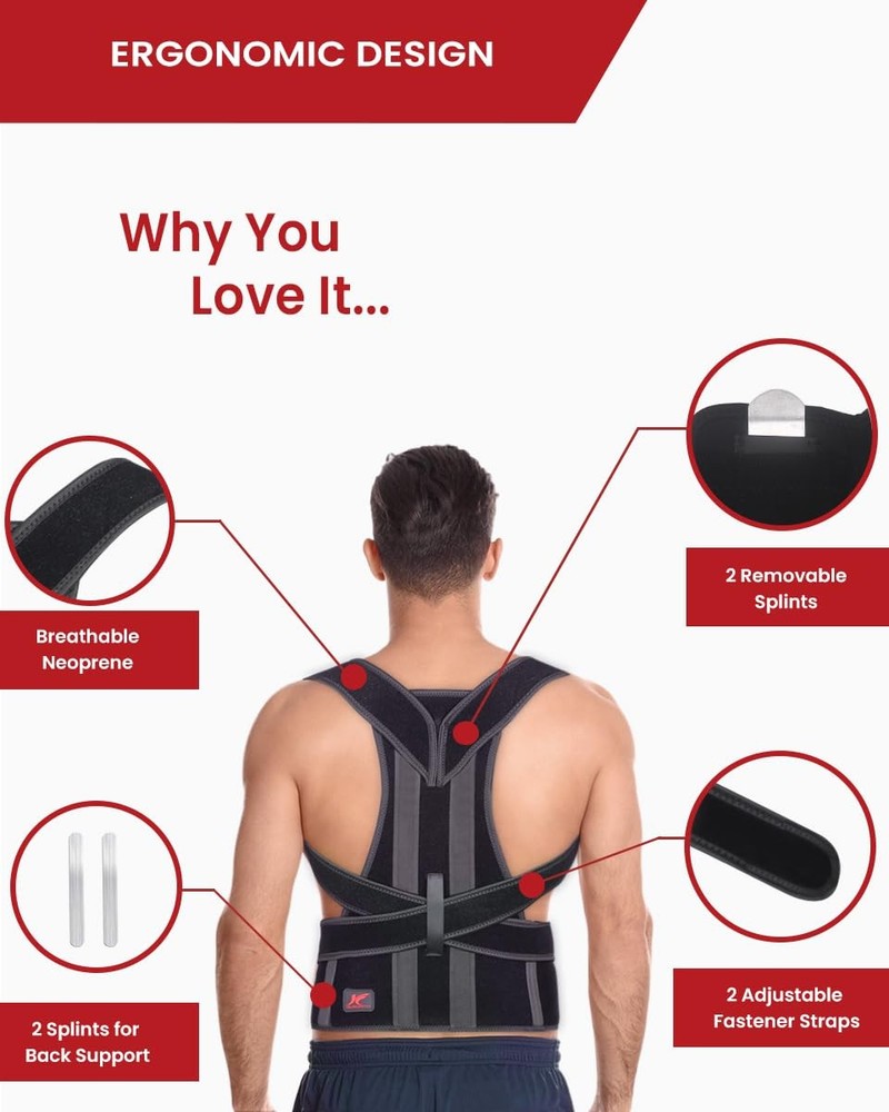 Back Brace Posture Corrector for and Men, Lower and Upper Back Pain , Shoulde...