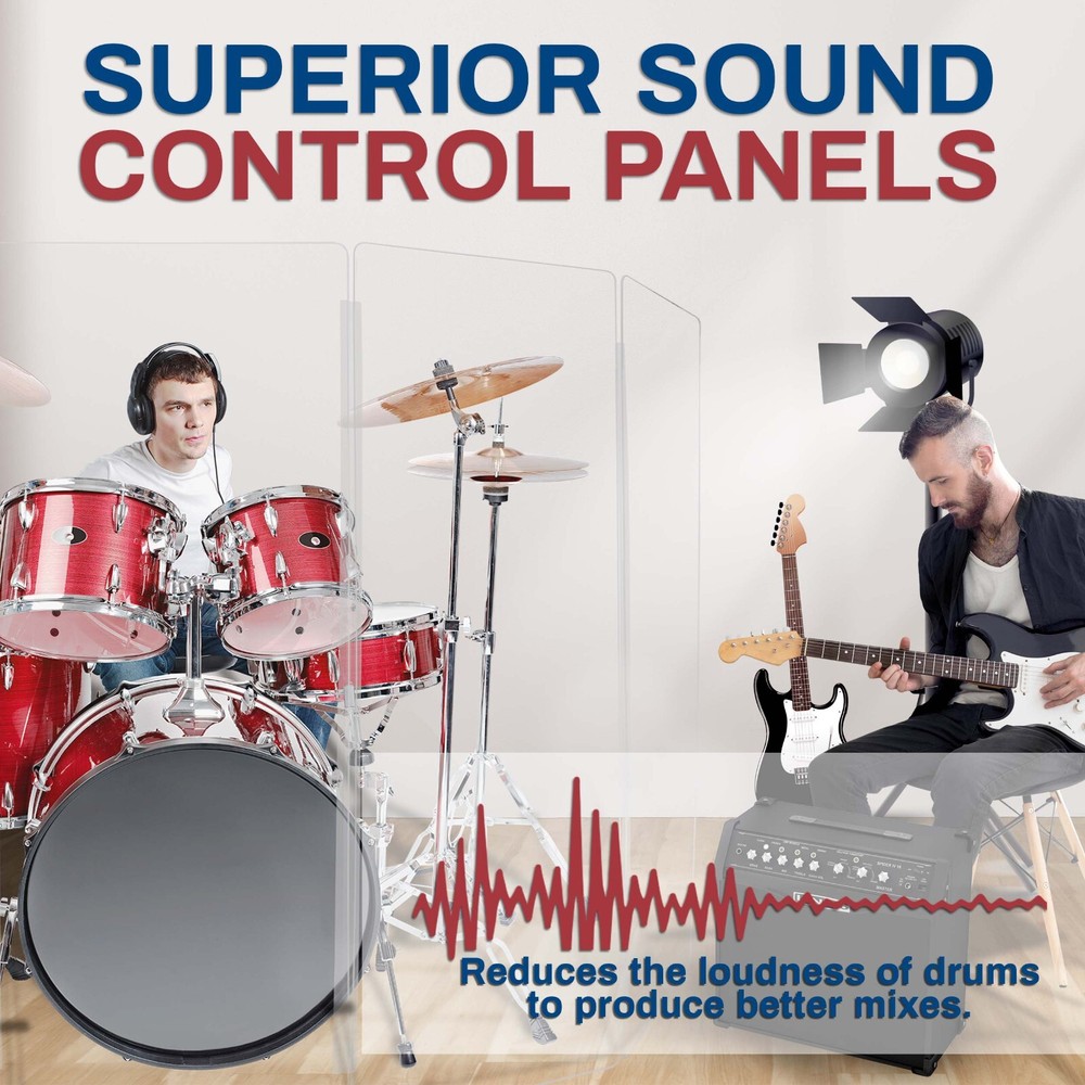 Drum Shield DS57 L 7 Section Drum Shield Acrylic Drum Panels Drums