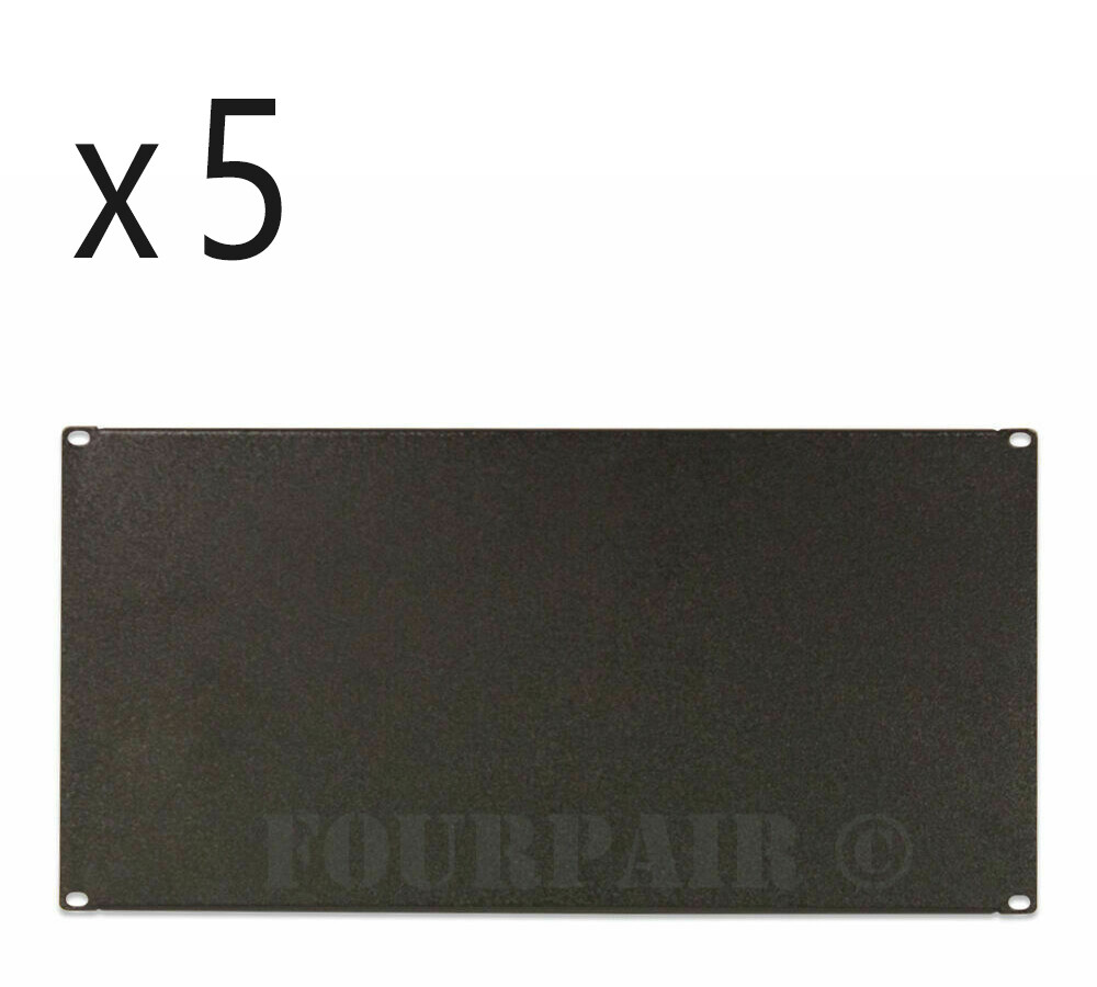 5 Pack - Four Space 4U - EIA 19" Blank IT Rack Mount Server Panel Filler Spacer