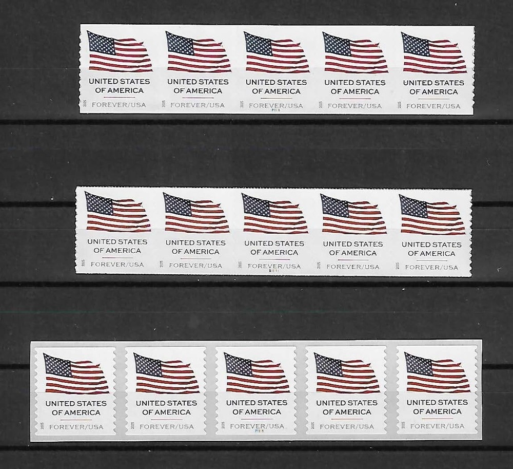 US 2025 Flag Forever Plated Coil Stamp Set Scott #6017 - 6019