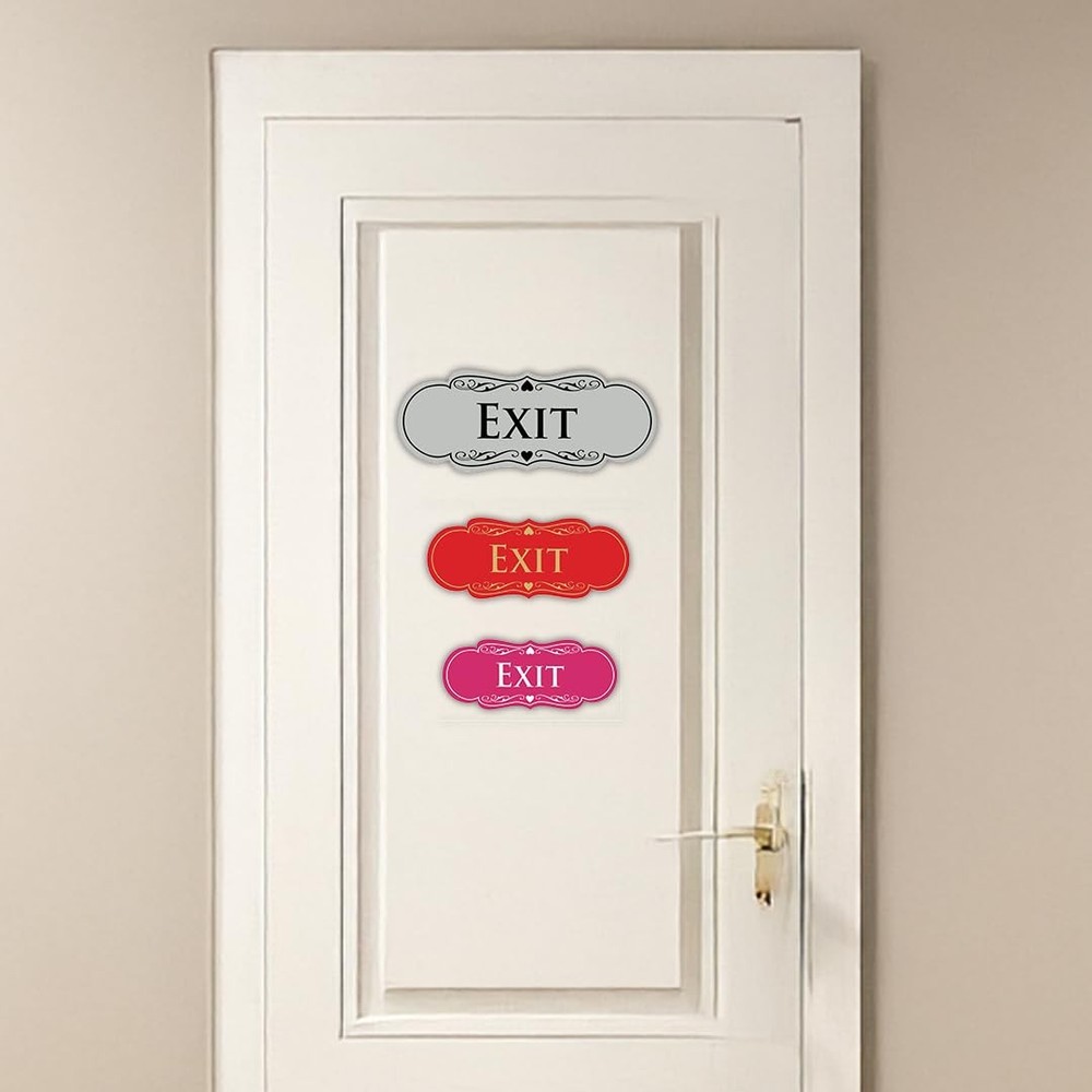 Designer EXIT Sign -Red - Large (1 Pack)