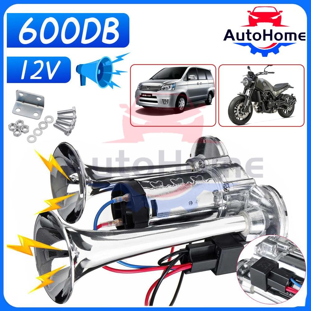 600DB Dual Trumpets Super Loud Car Electric Air Horn Truck Boat Train Speaker US