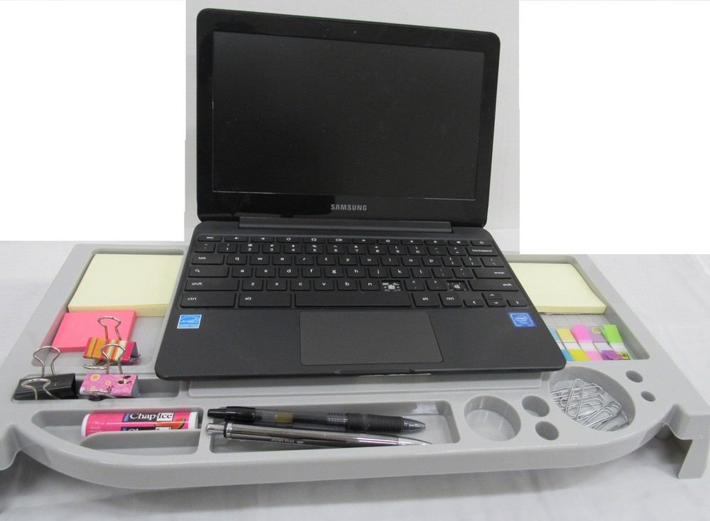 Smart Home Desk Top Computer Organizer Stand in Grey