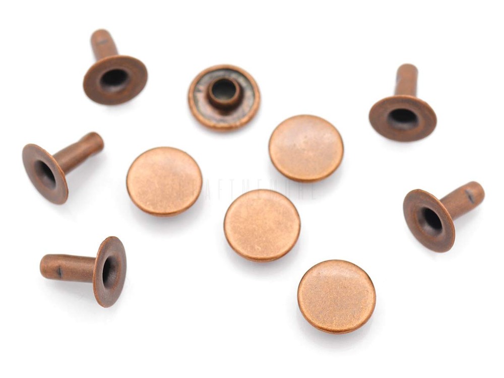 Flat Rivets Metal Single Cap Rivets Stud Round Cap Leather Craft Rivet Fasten...