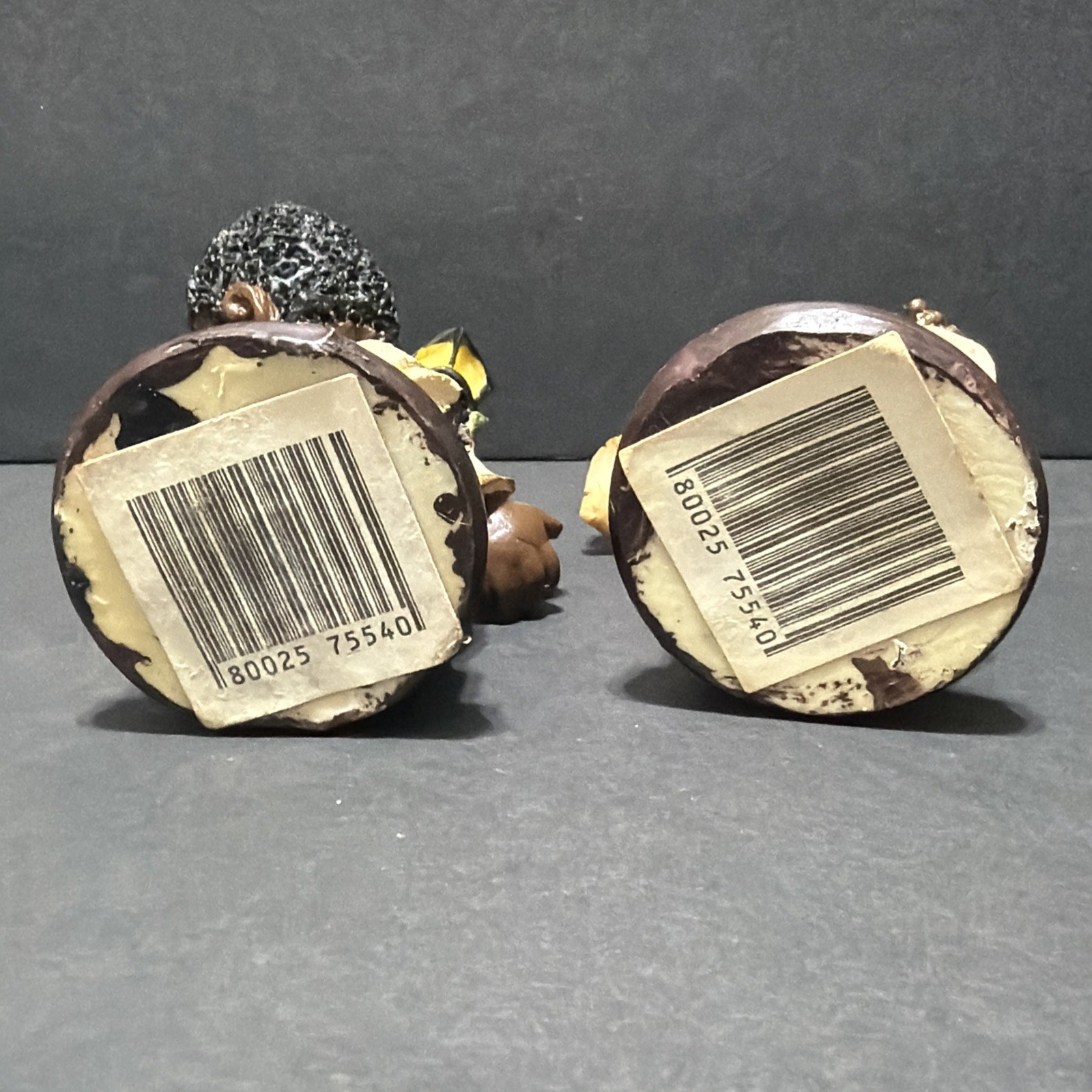 Vintage Black Americana Choir Children Singing Figurines Pair Resin Church #24