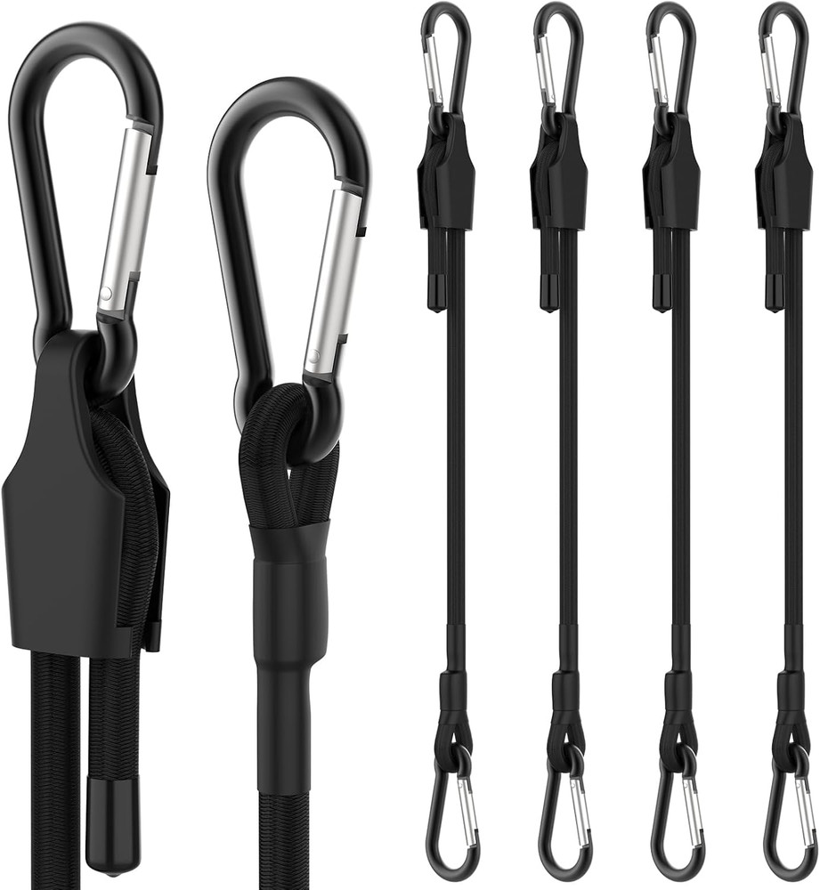 SDTC Tech 36 Inch Adjustable Bungee Cords with Carabiner Hooks, 4 Pack Heavy Dut