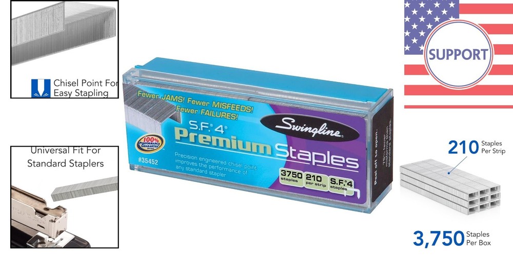 S.F. 4 Staples - 3750 Count, Sharp Points for Effortless Stapling