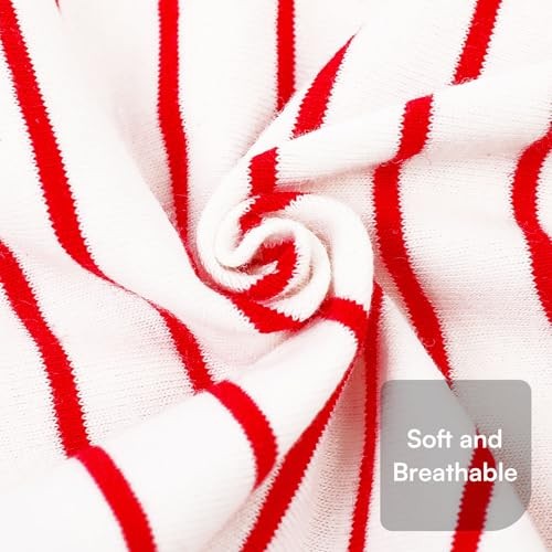 RedBlack-L Dog T-Shirt, Large, Striped, Polyester, 2 Pack