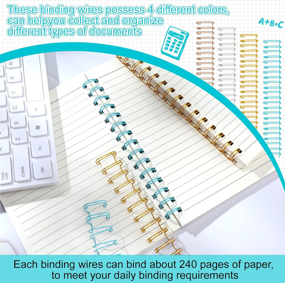 20 Pcs Cinch Wire Binding Wire Twin Binding Spines Twin Loop Spines Double Ring