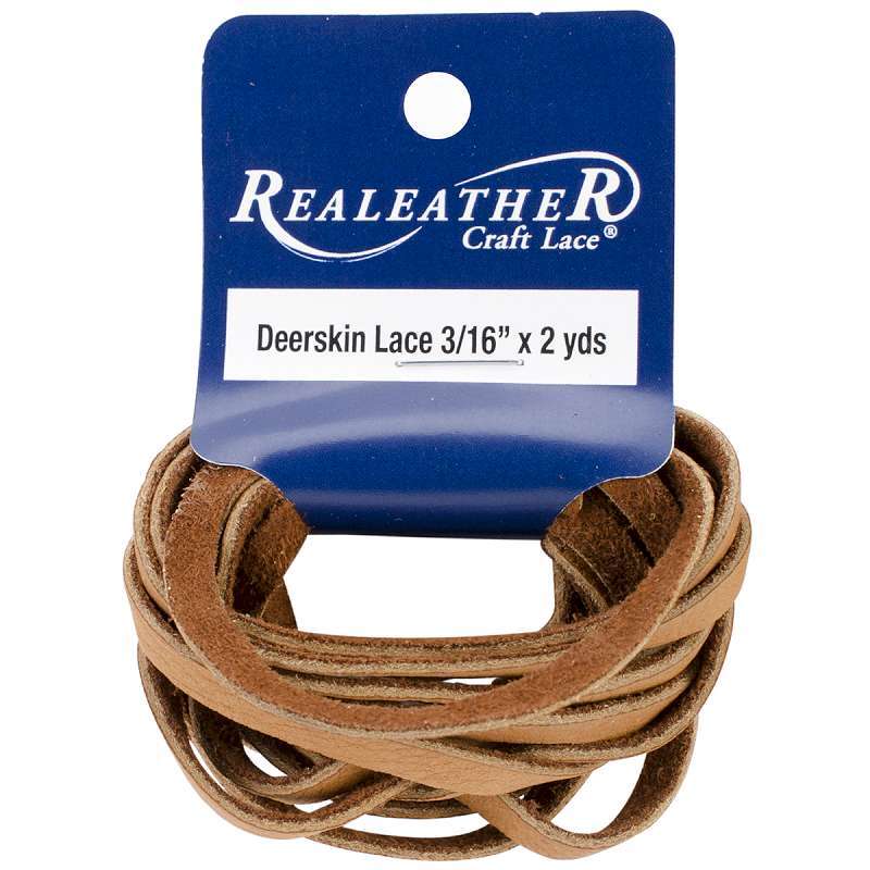 Deerskin Lace .1875"X2yd Packaged Saddle Tan