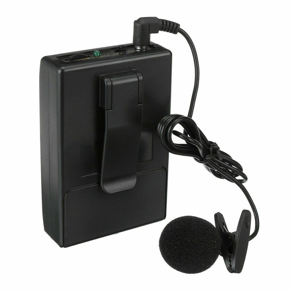 Portable Mic Transmitter Set Mini Wireless Cordless Clip-on Lapel Tie Microphone