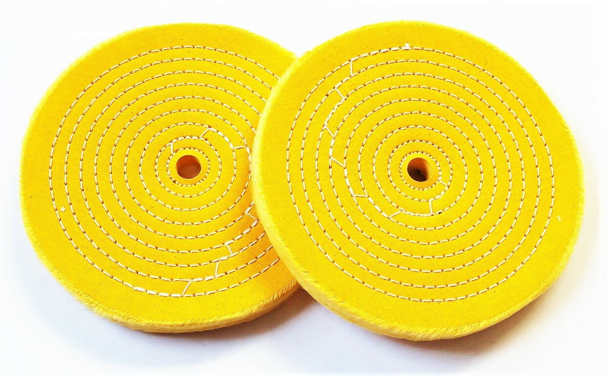 2 PTC 8" SEWN BUFFING WHEEL PAD STIFF FIRM 5/8" ARBOR BENCH GRINDER POLISH #4158