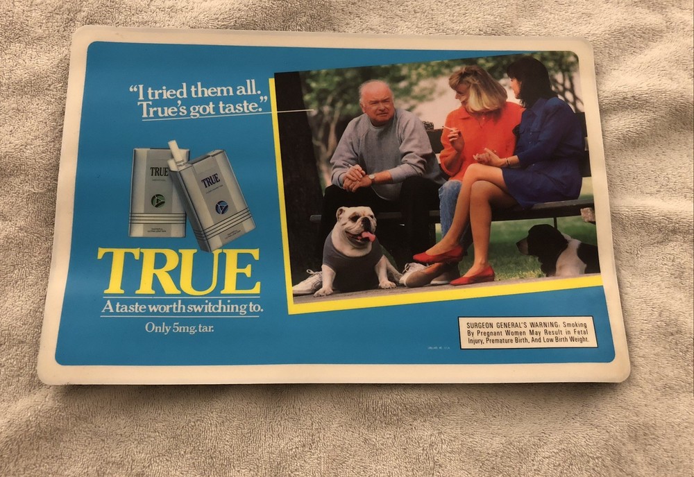 3 (three) True Cigarette Retail Store Counter Placemats