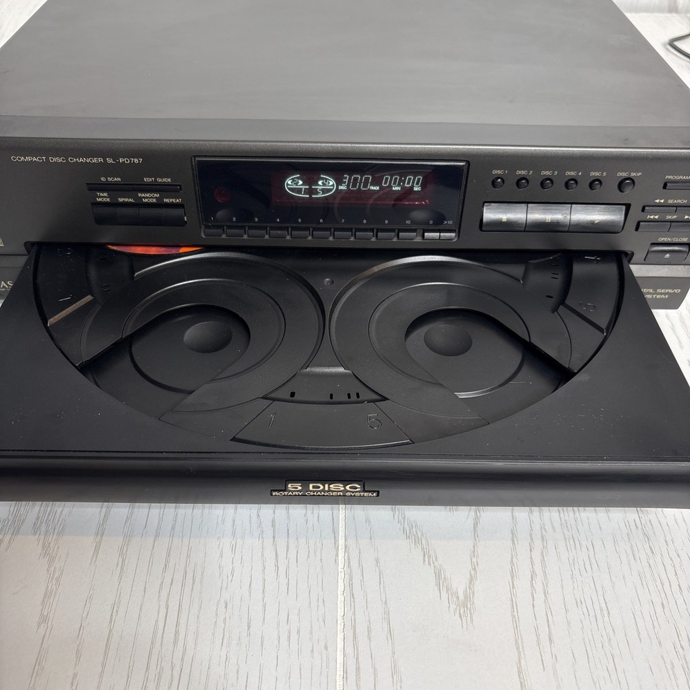 TECHNICS 5-DISC COMPACT DISC CHANGER MODEL SL-PD787 - TESTED - WORKS - BRIGHT