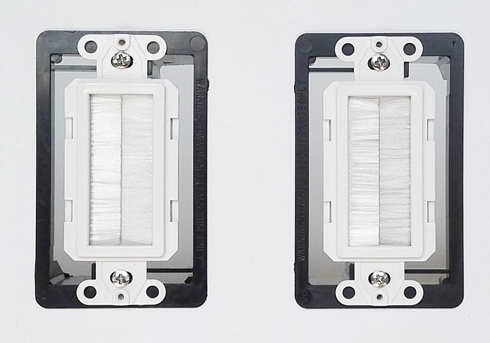 Brush Wall Plate Deco Bristle Insert with Mounting Bracket for Cables 30-Pack