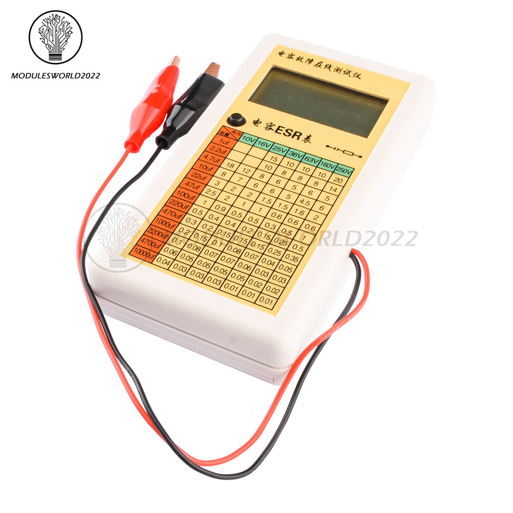 Digital LCD ESR Capacitance Ohm Meter Internal Resistance Tester Fault Detector