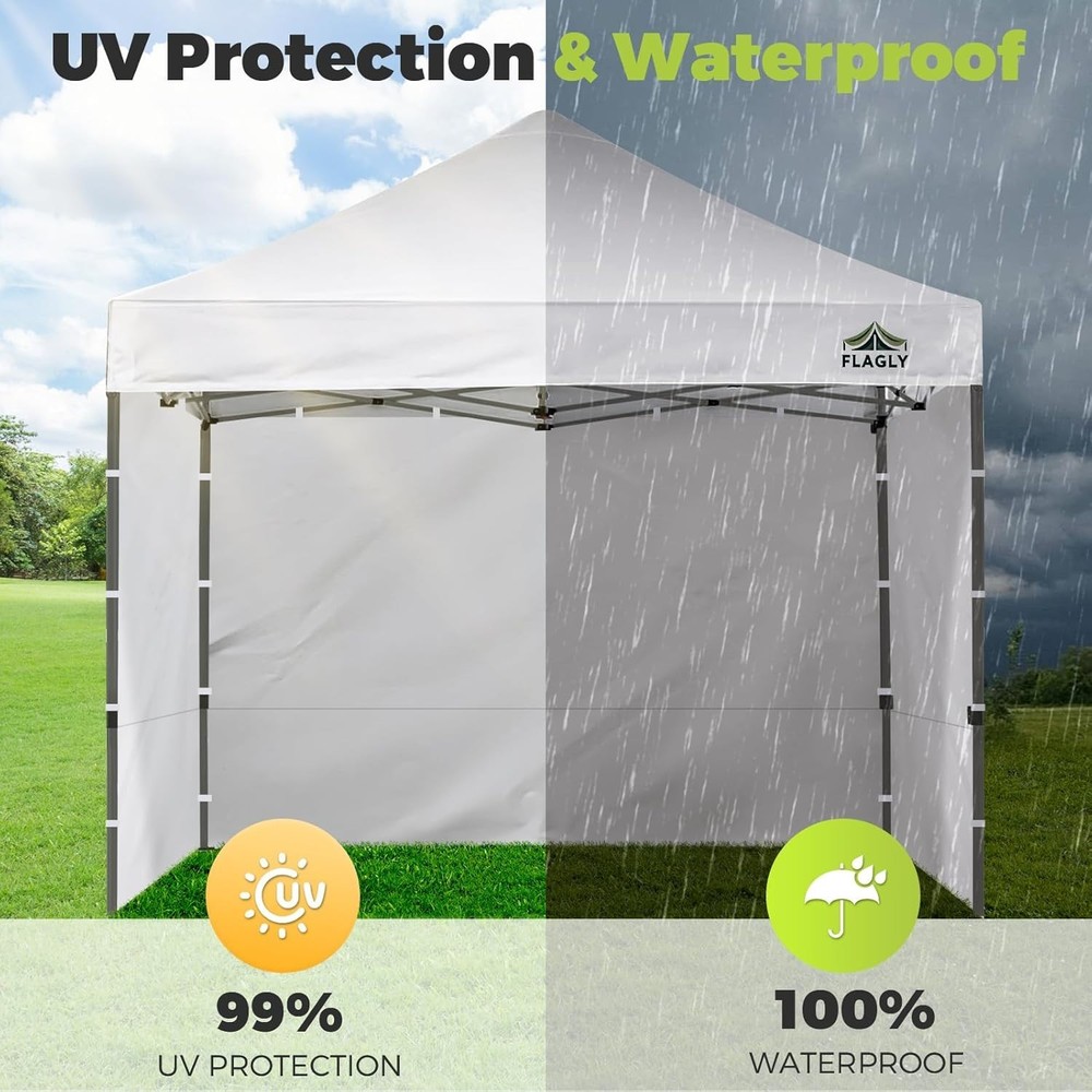 Full Coverage Sidewalls for 10x10 Canopy Tent - Waterproof with UV Shield