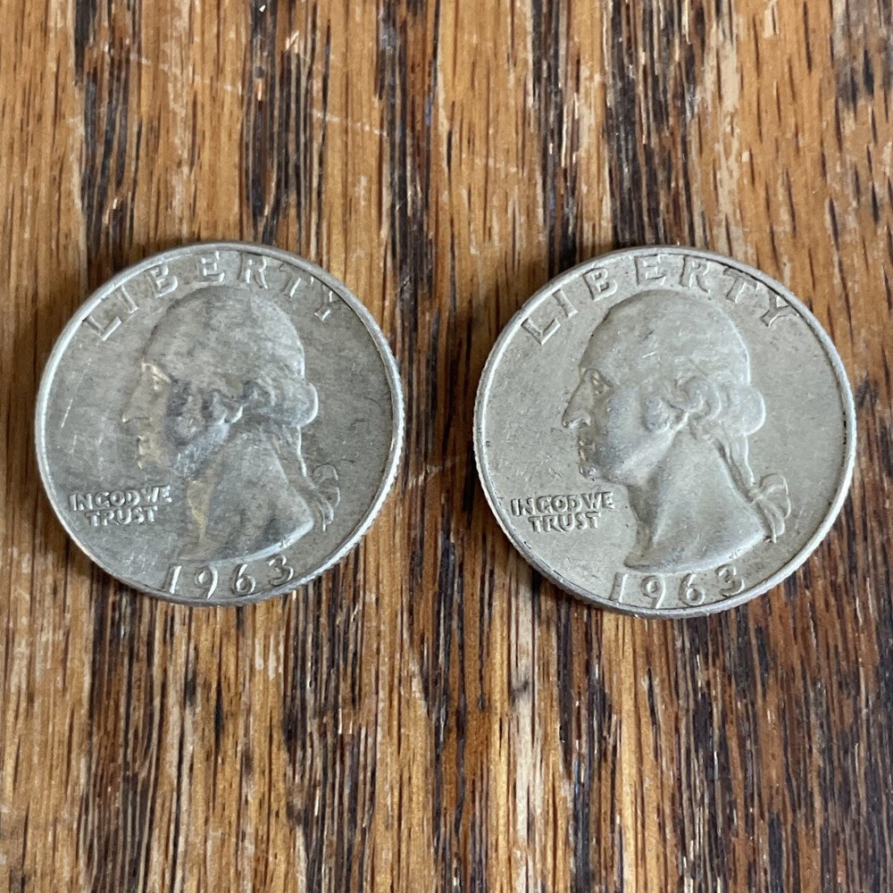 1963-D Washington quarter (2 count)