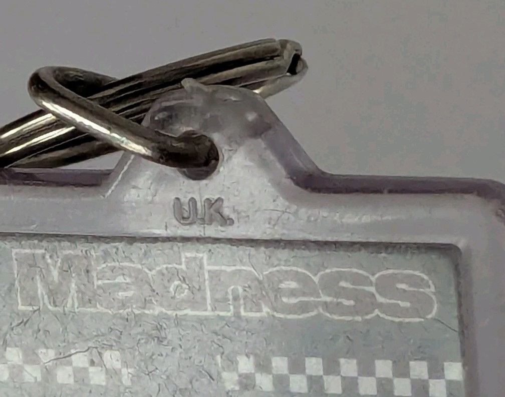 MADNESS - Vintage 1980s Band Keychain + Postcard + Pin - Lot Of 3 Pieces