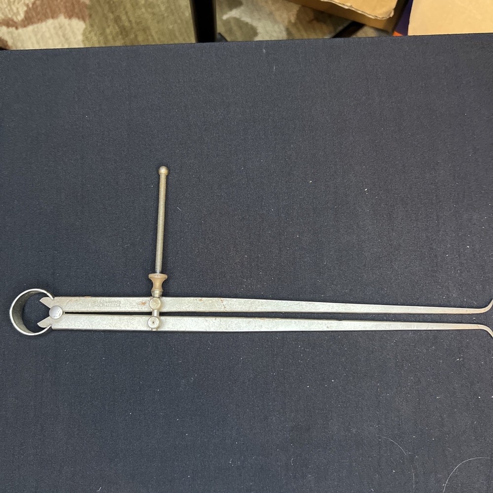 STARRETT Inside Spring Caliper, 0-13” Solid Nut, Flat Leg