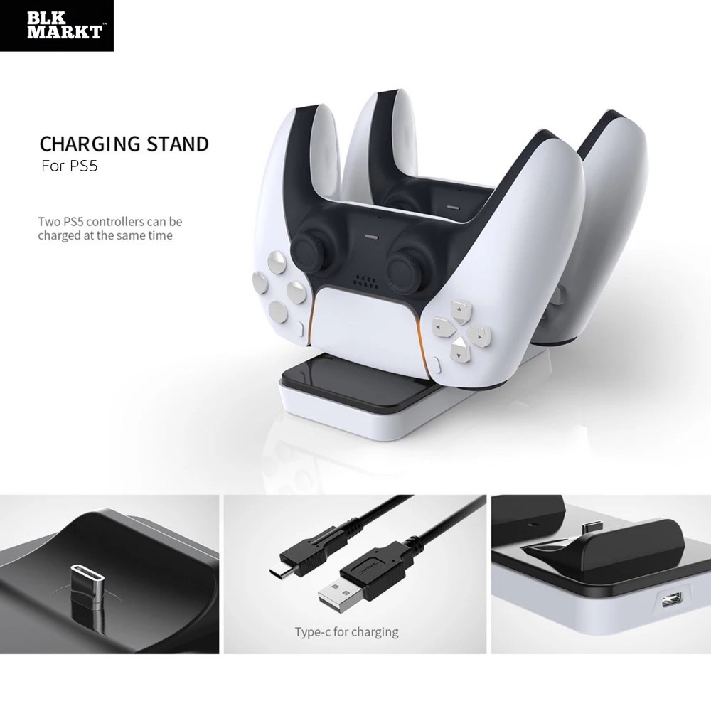 PS5 Controller Charger, DualSense PlayStation 5 Controller Charging Station Dock