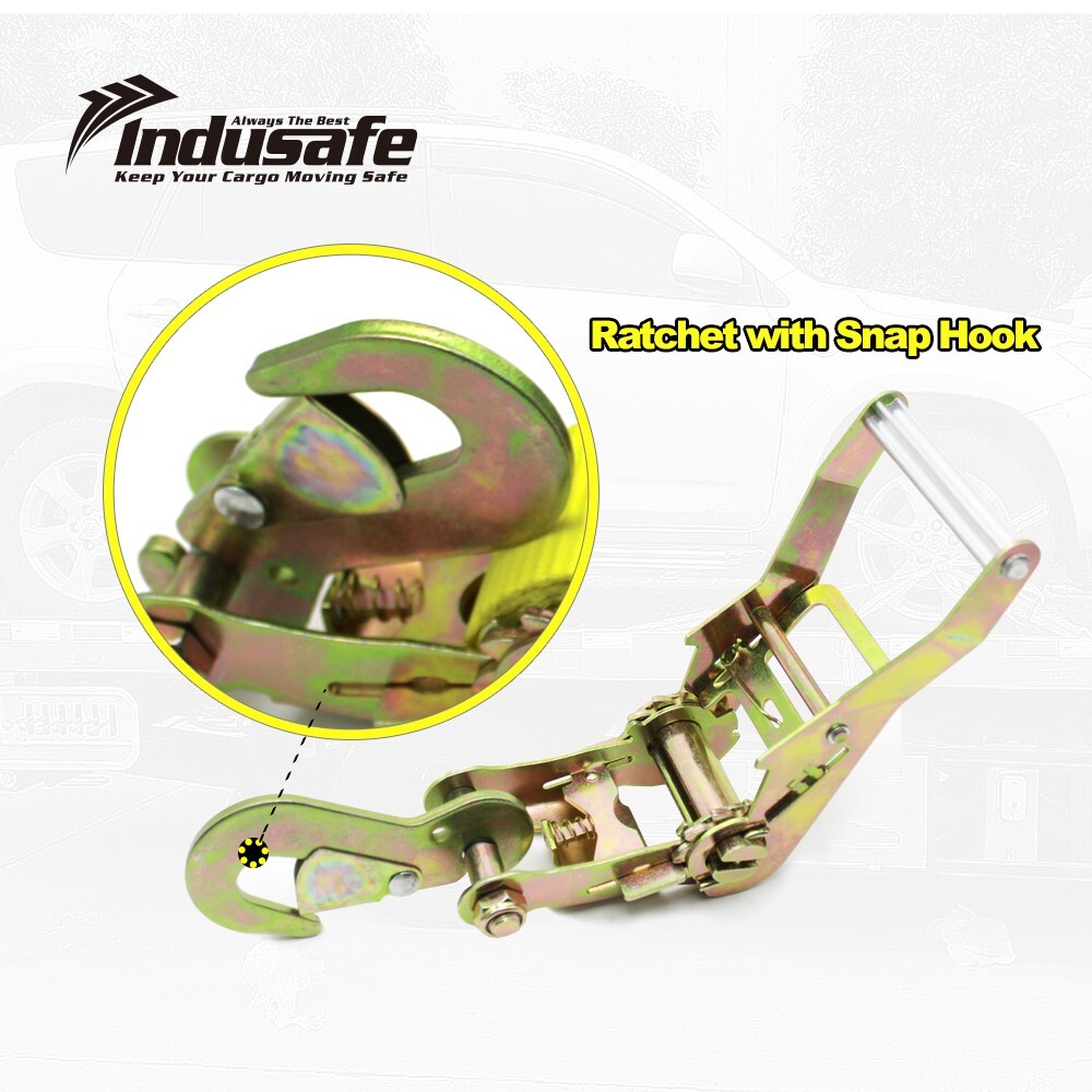 4 Packs Axle Straps with Snap Hook Car Trailer Hauler Ratchet Tie Down Strap